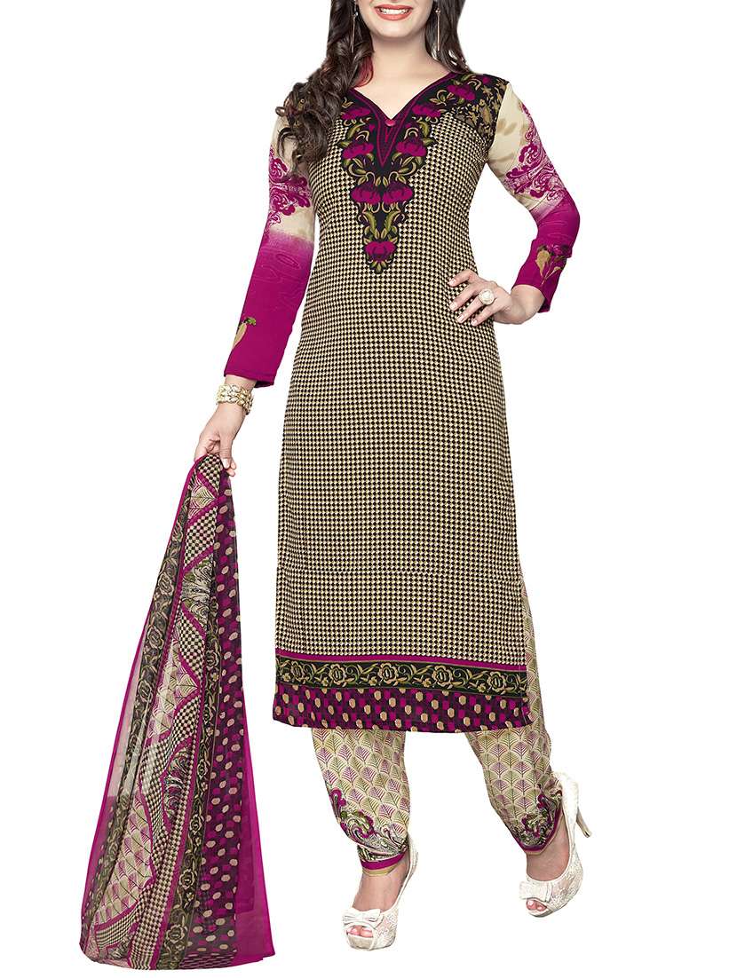 brown straight dress material