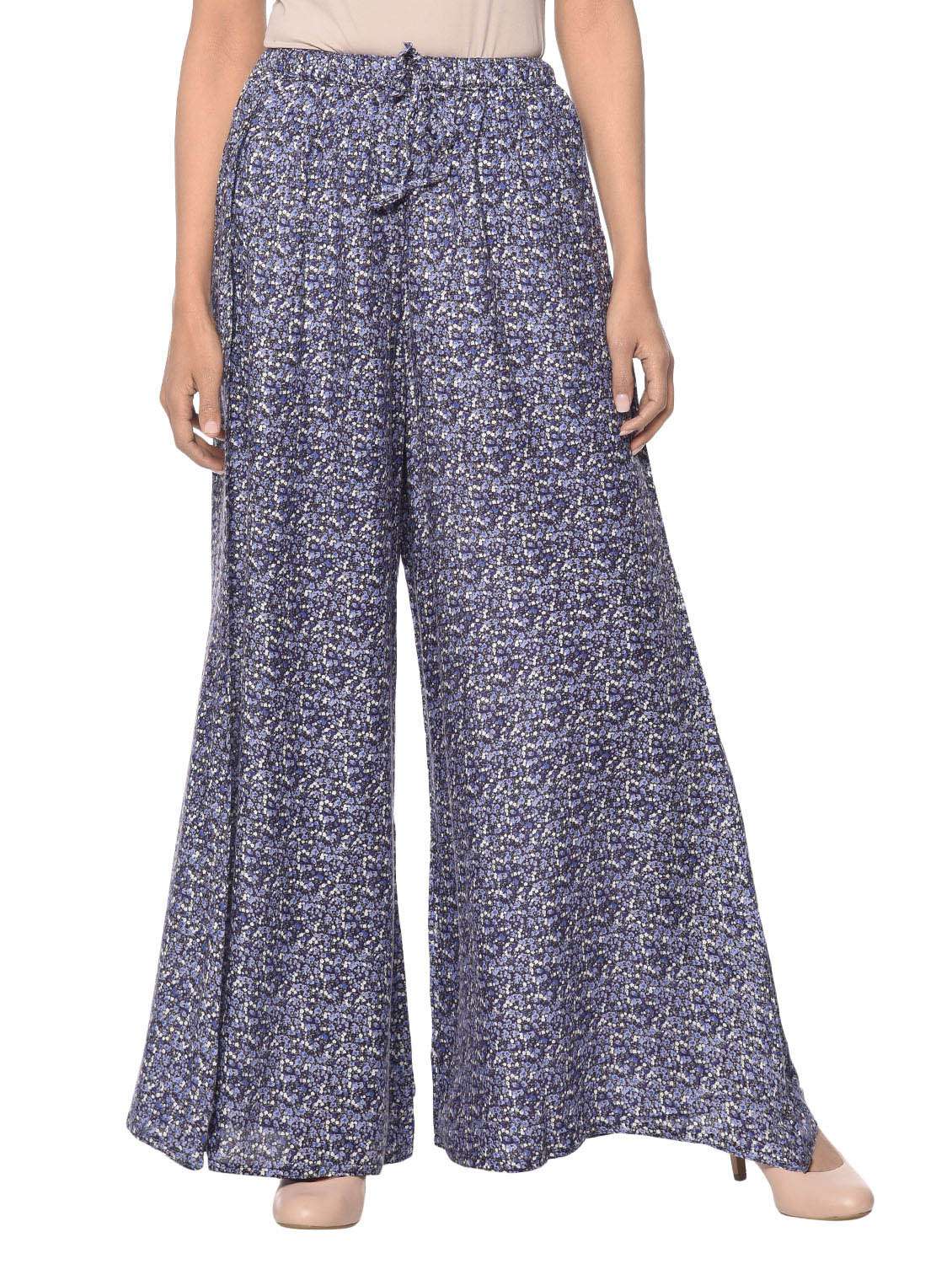 multicolored printed rayon palazzo