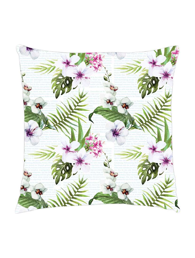 digitaly printed cushion cover of a tropical leafs.