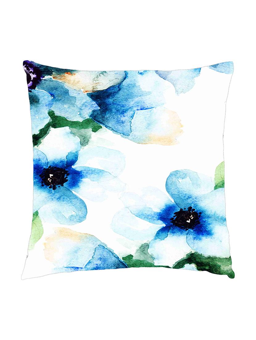 digitally printed cushion cover of watercolor flower - blue - 13285737 - Zoom Image - 0