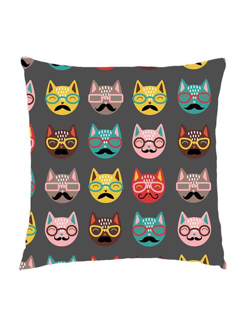 digitally printed cushion cover of funky cat faces - 13285760 -  Standard Image - 0