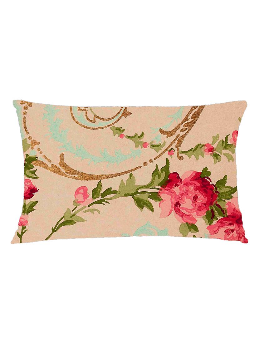 digitally printed cushion cover of vintage red roses and foil look print - 13285789 -  Zoom Image - 0