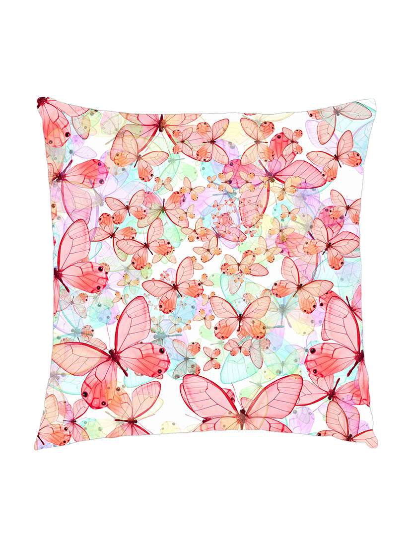 digital printed cushion cover with multi colour butterflies