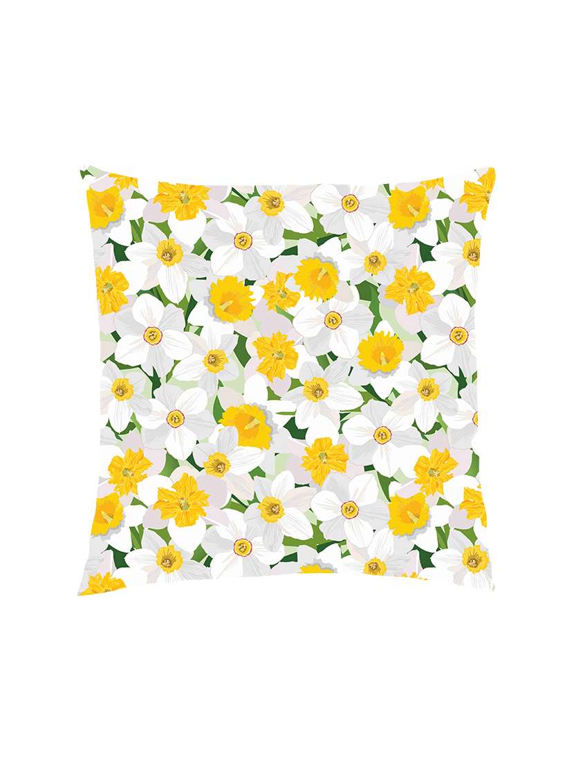 digital printed cushion cover with daisy floral pattern