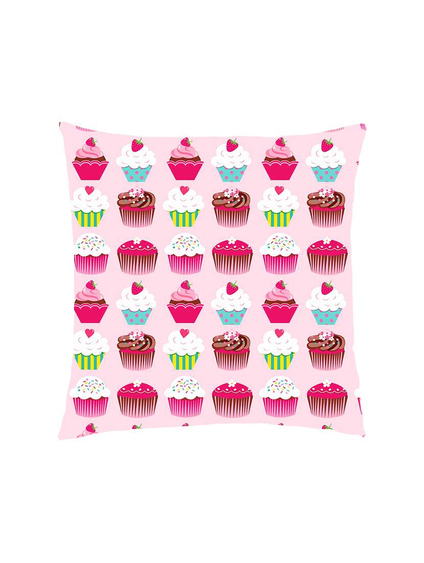 digital printed cushion cover with cupcakes design