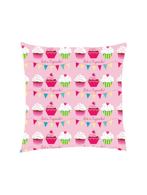 digital printed cushion cover with cupcakes and buntings - 13285862 - Standard Image - 0