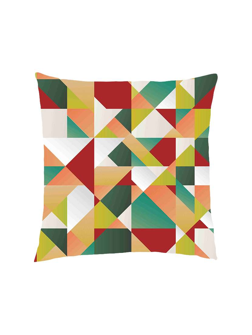 digital printed cushion cover with abrstact geometric pattern