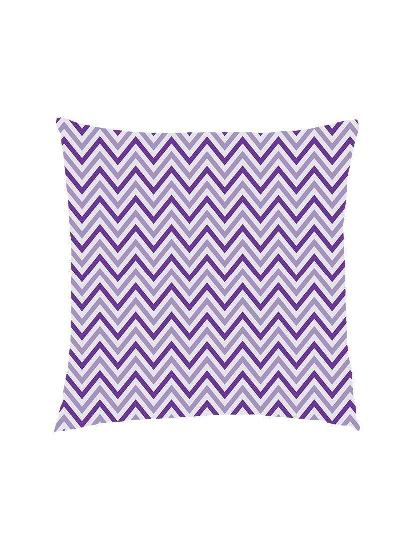 digitally printed zig-zag geometric horizontal lines satin cushion cover