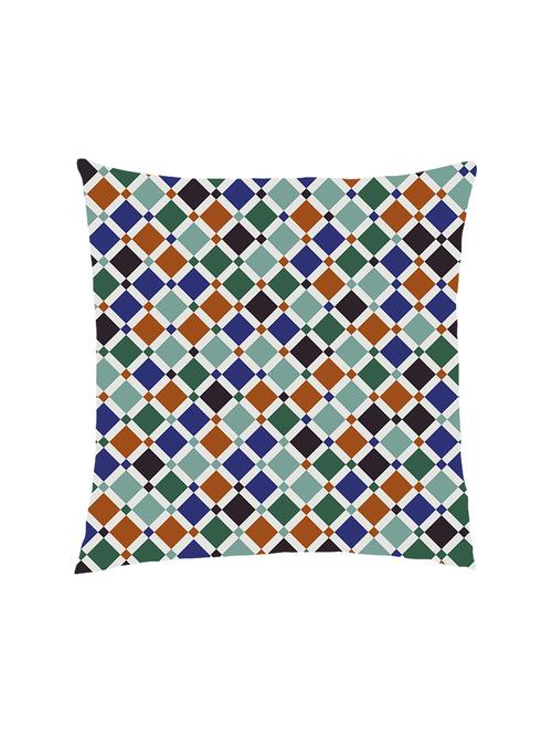 digitally printed diagonal checks satin cushion cover - 13285941 - Standard Image - 0