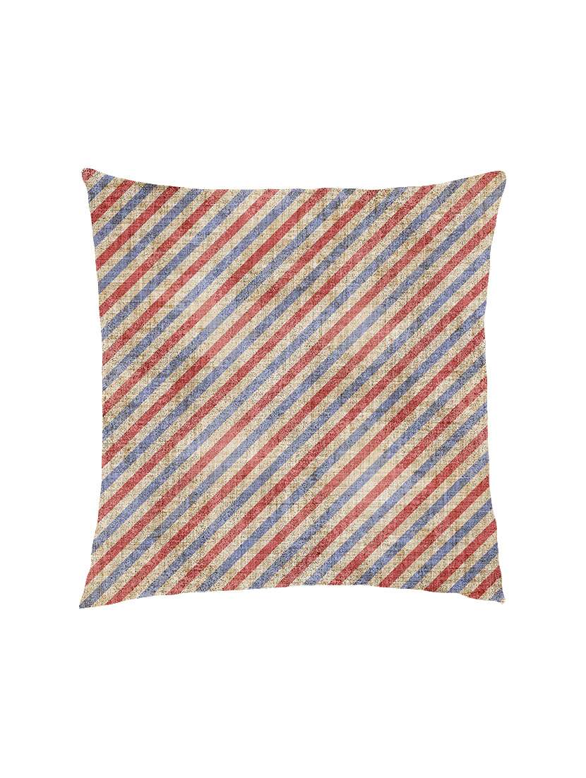 digitally printed diagonal stripes vintage effect satin cushion cover