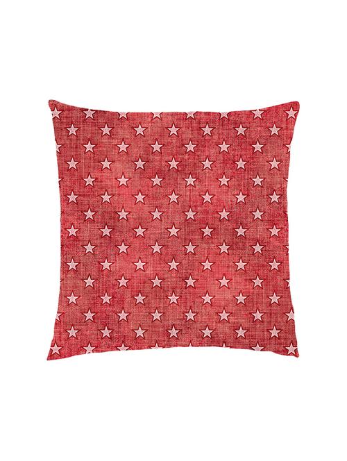 digitally printed denim look & stars over it. satin cushion cover - 13285965 -  Standard Image - 0