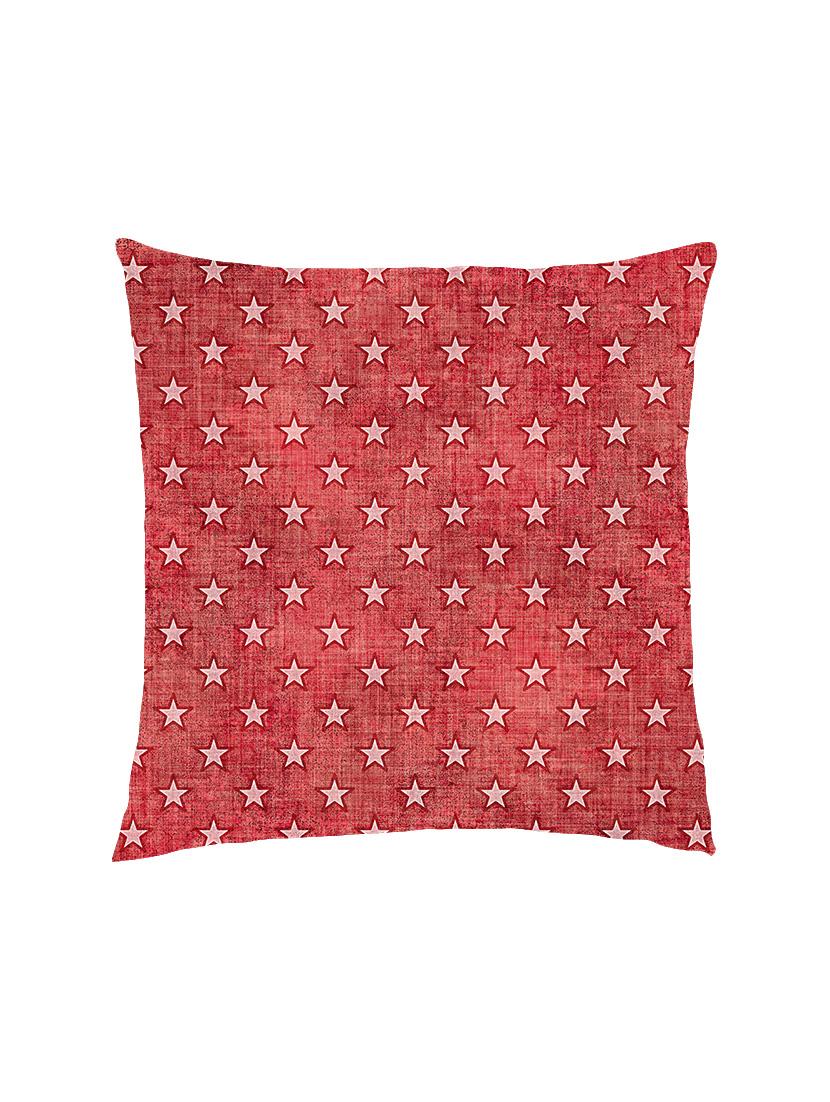 digitally printed denim look & stars over it. satin cushion cover - 13285965 -  Zoom Image - 0
