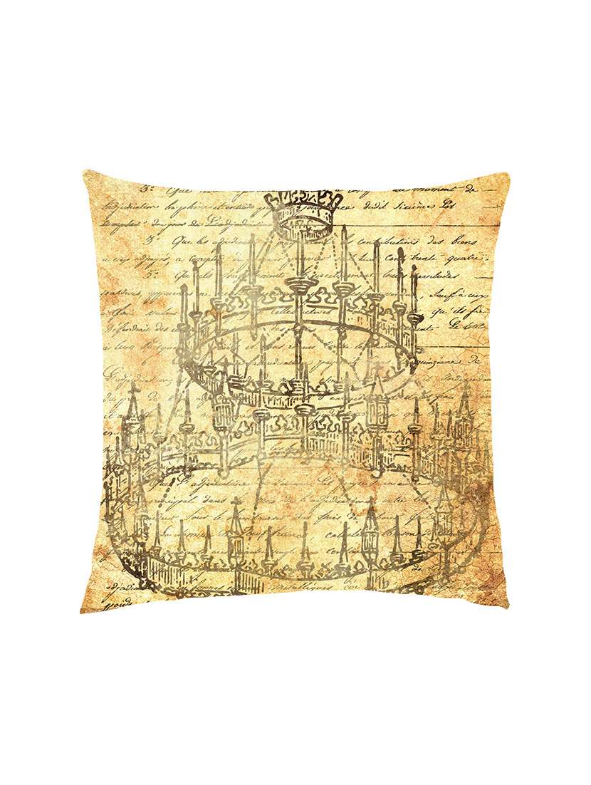 digitally printed text & vintage background satin cushion cover