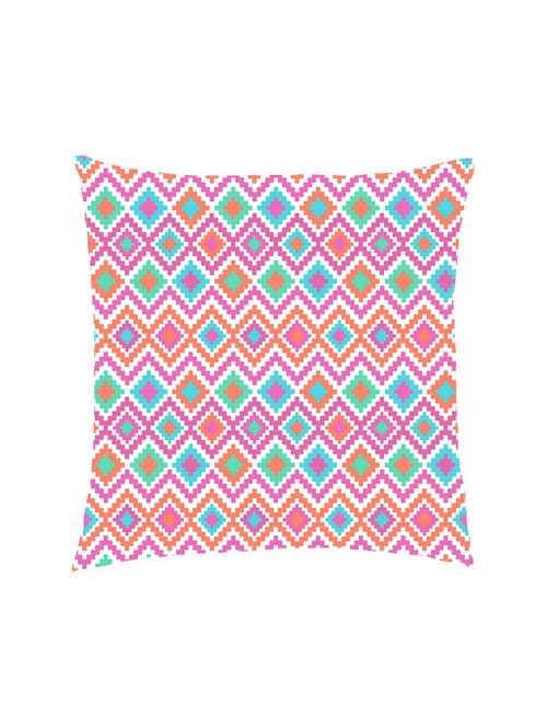 digitally printed graphical zig-zag lines & diamonds satin cushion cover - 13285977 -  Standard Image - 0