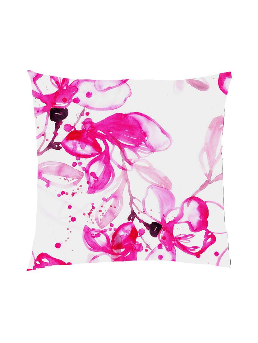 digitally printed watercolour floral design satin cushion cover
