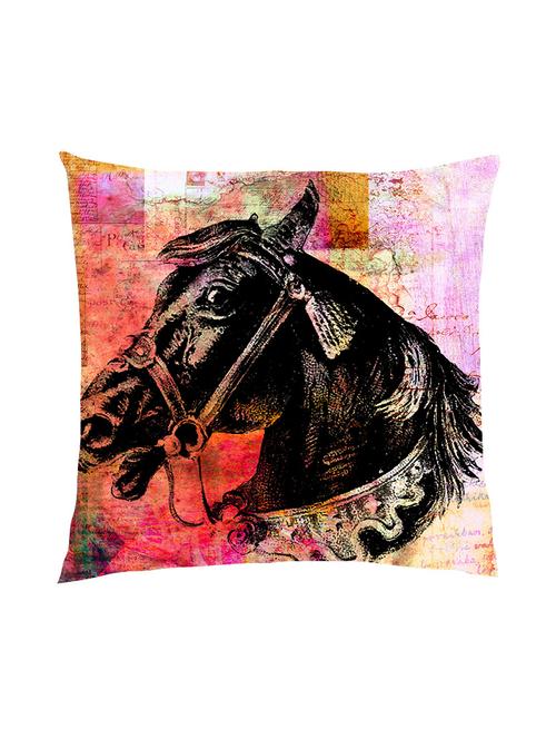 digitally printed background & a horse head satin cushion cover - 13286017 - Standard Image - 0