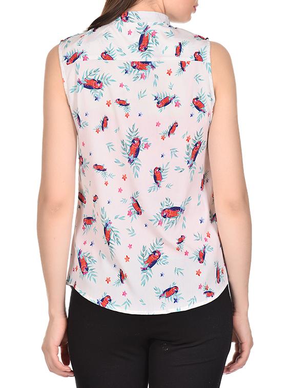 light pink printed crepe regular shirt - 13286277 - Standard Image - 2