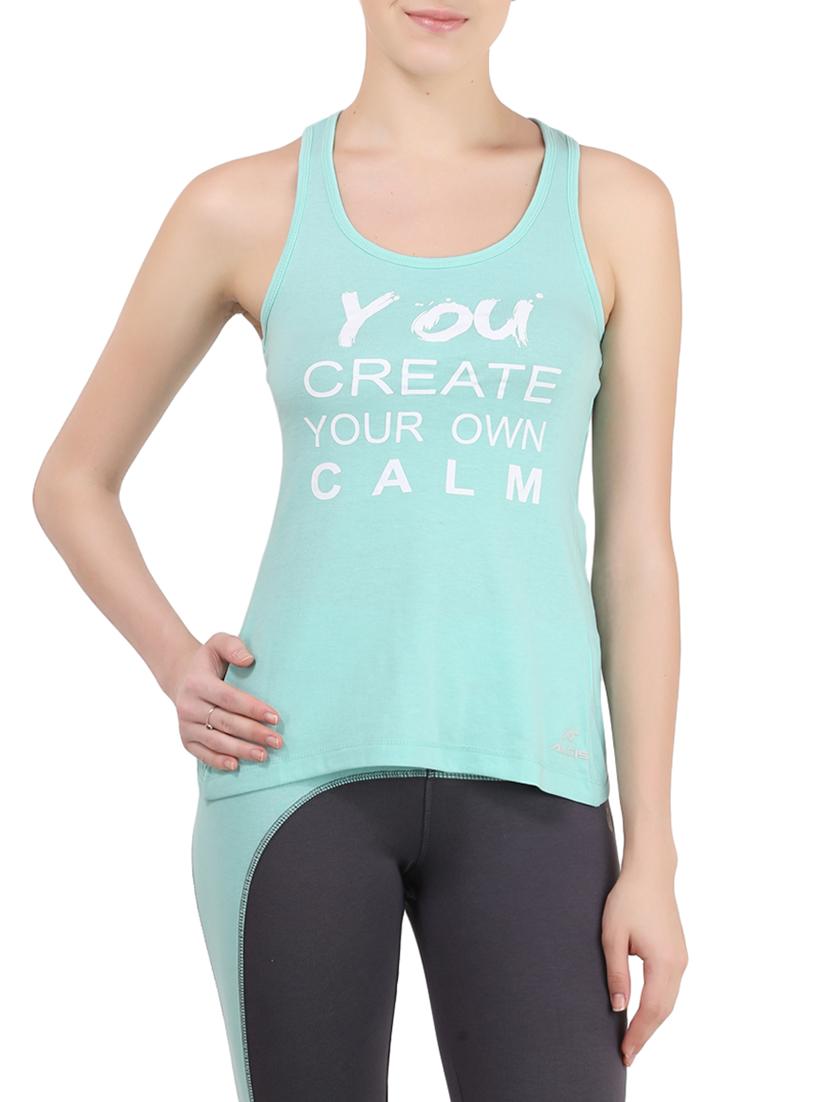 green printed cotton tank top - 13286787 - Zoom Image - 0