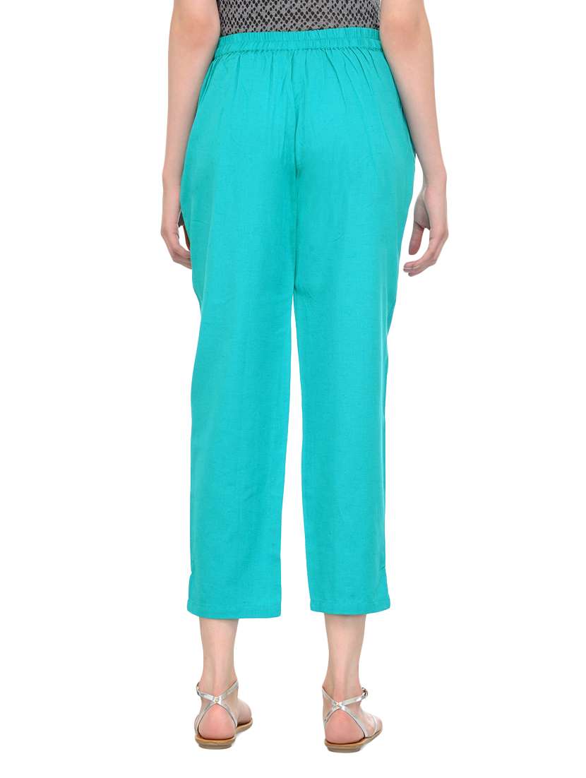 light blue cotton trouser - 13287278 - Standard Image - 2