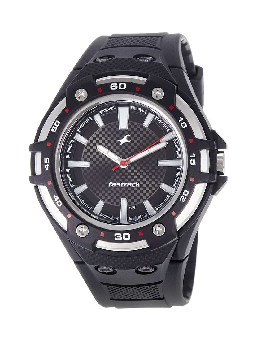 fastrack new ots analog black dial men's watch - ne9332pp02
