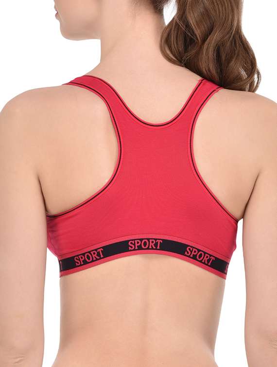 red cotton sports bra - 13293255 -  Standard Image - 2