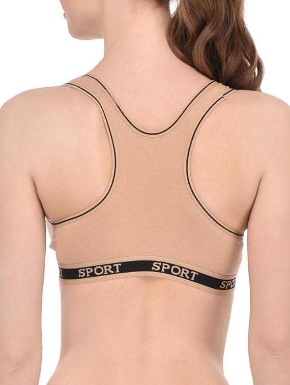 beige cotton sports bra - 13293257 - Standard Image - 2