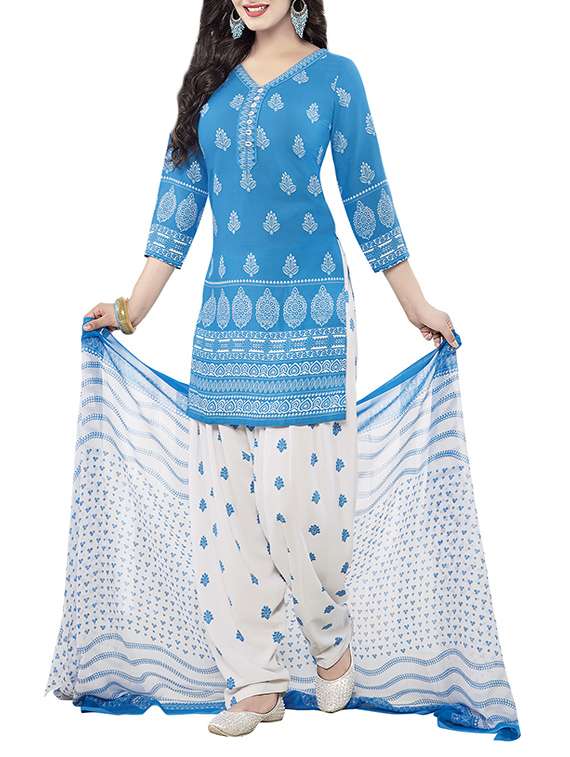 printed unstitched salwar suit