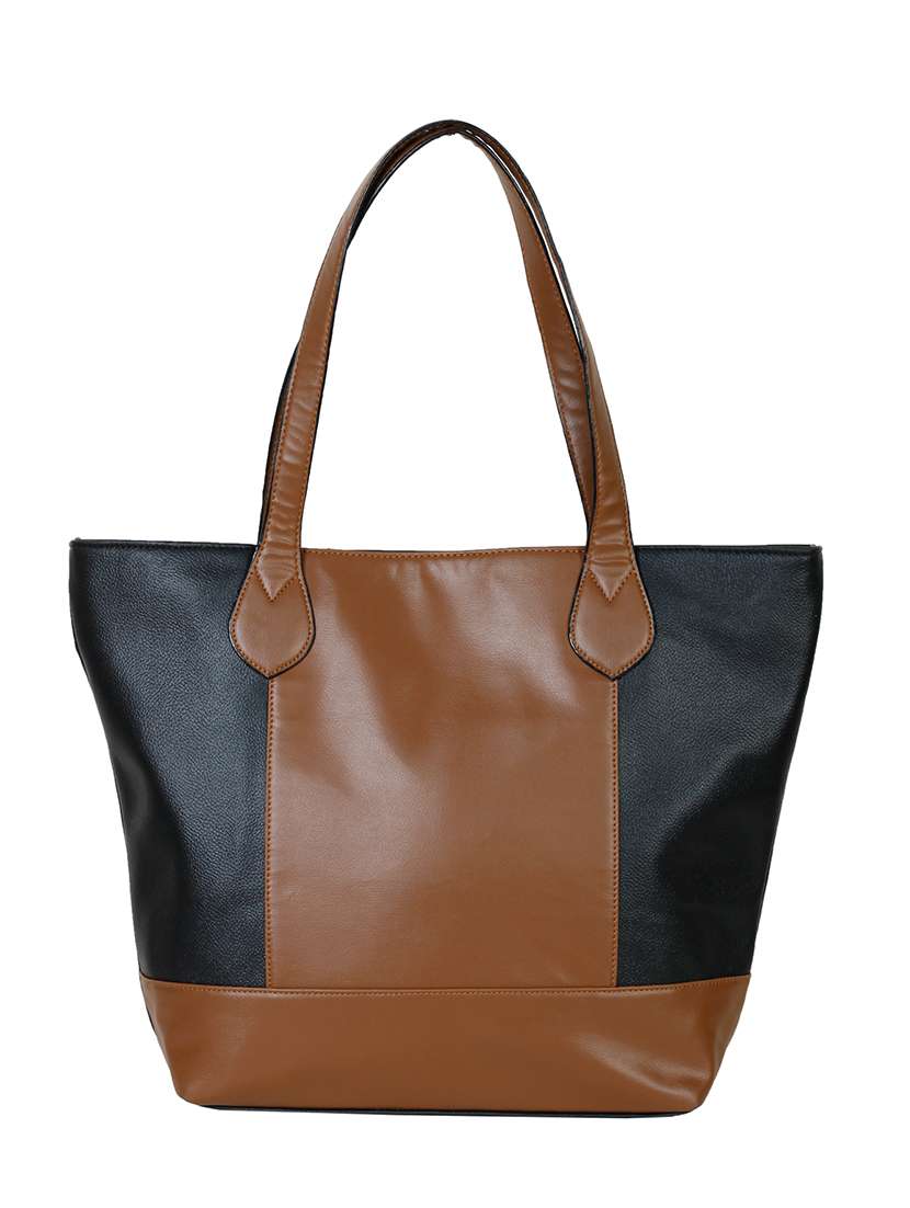 black cotton polyester blend tote
