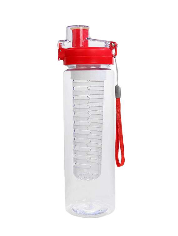 asiacraft red water bottle with fruit infuser (800ml)