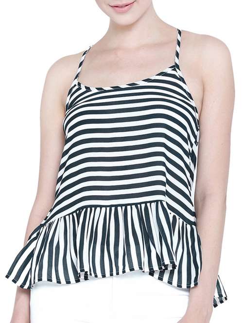 women's peplum shoulder strap top - 13316264 - Standard Image - 0