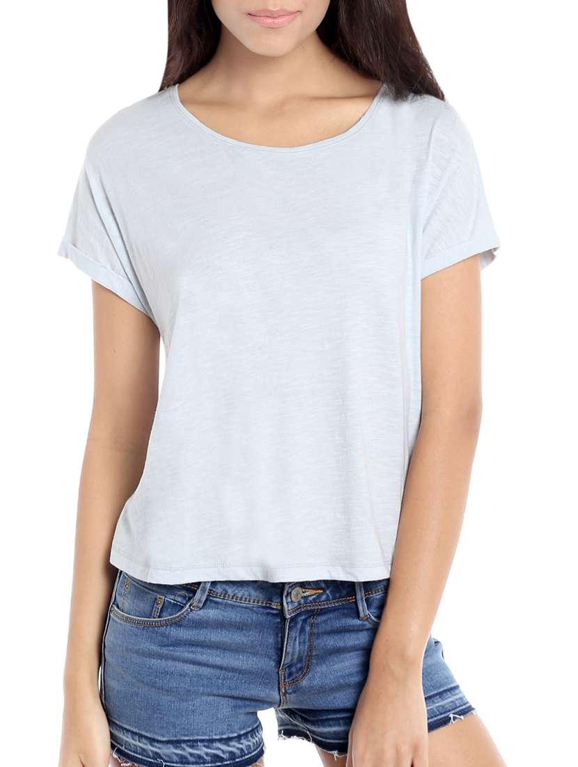 light blue cotton regular top