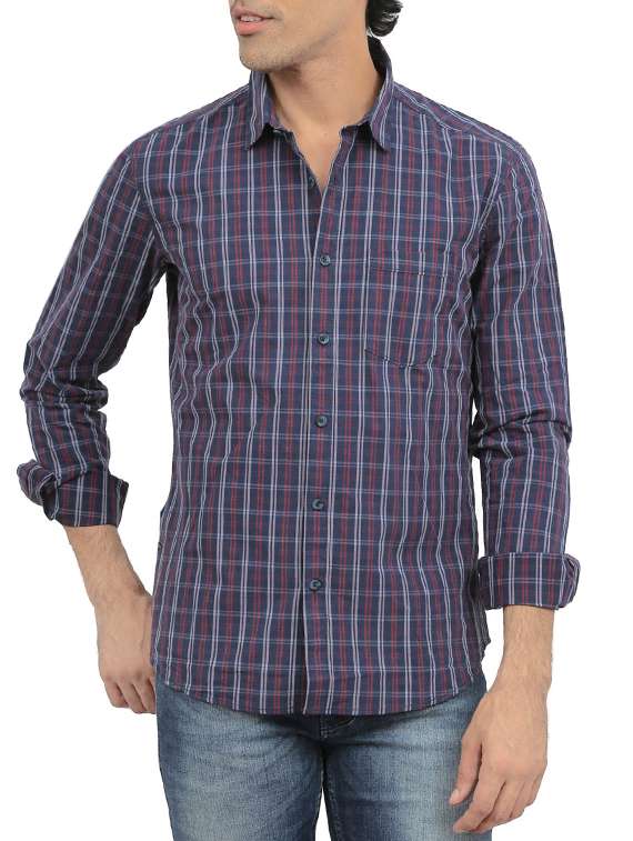 blue cotton casual shirt