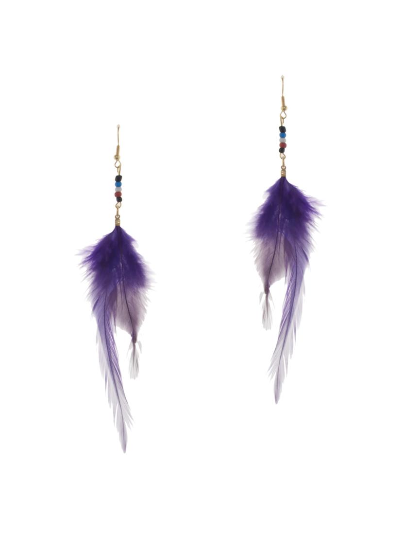 purple metal drop earrings - 13325198 -  Zoom Image - 0