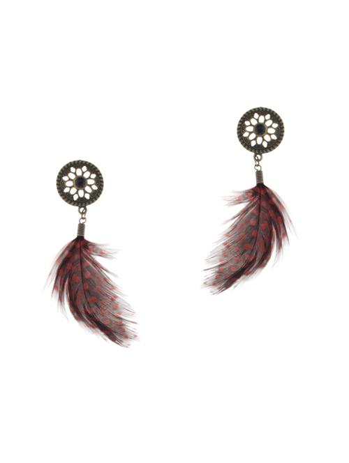 multi colored metal drop earrings - 13325217 - Standard Image - 0