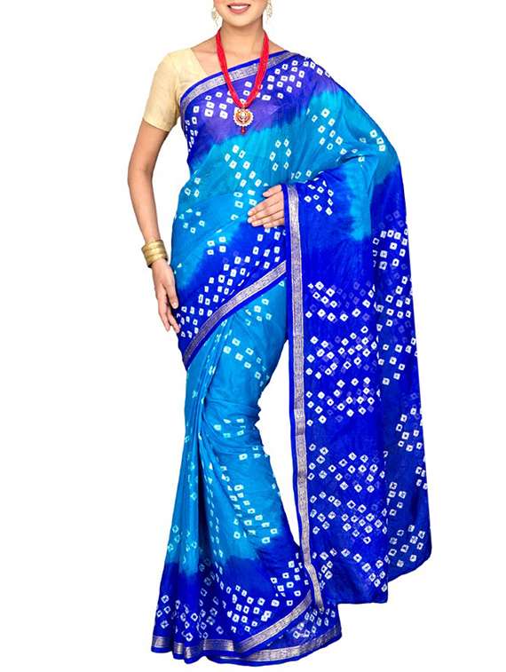 bandhani printed saree with blouse