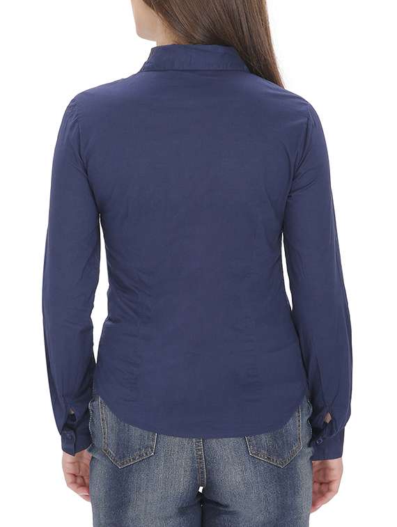 naavy blue cotton regular shirt - 13329326 - Standard Image - 2