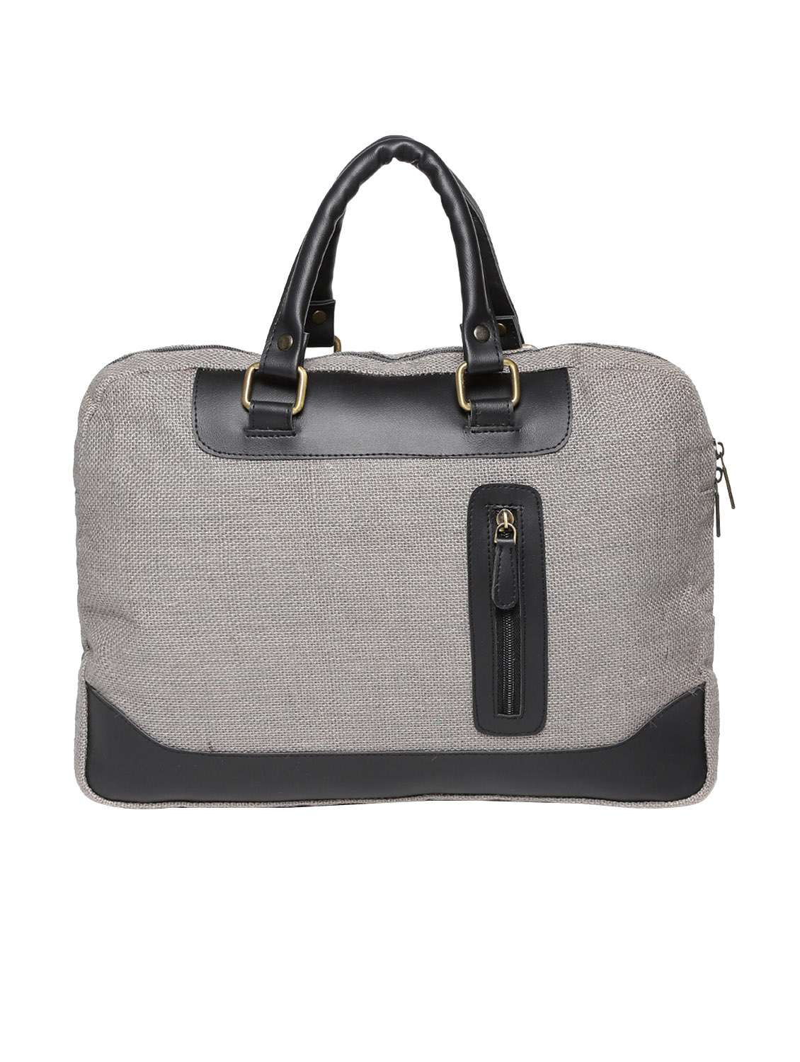 grey jute laptop bag