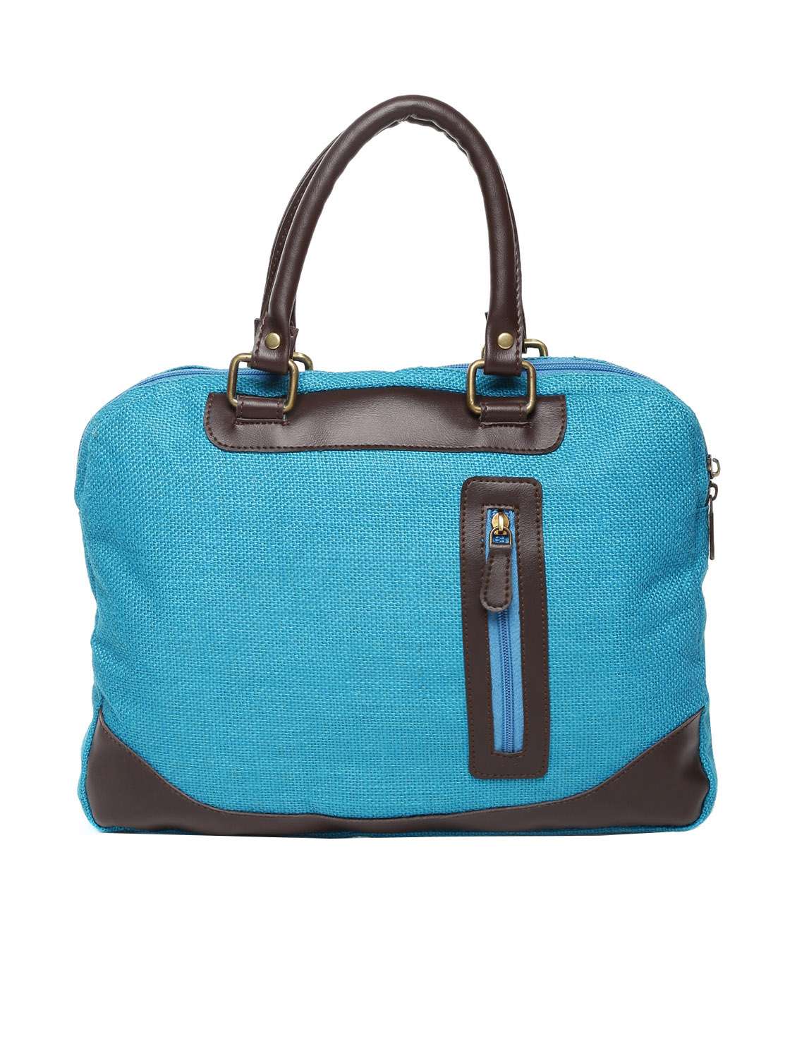 blue jute laptop bag