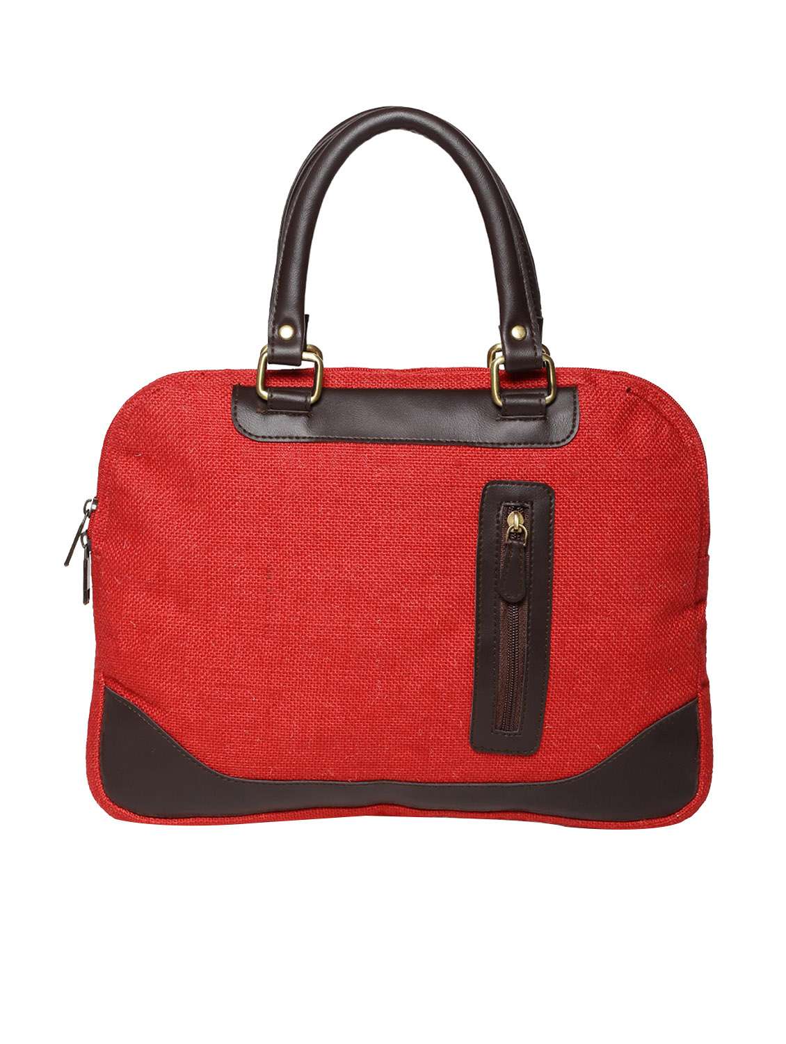 red jute laptop bag