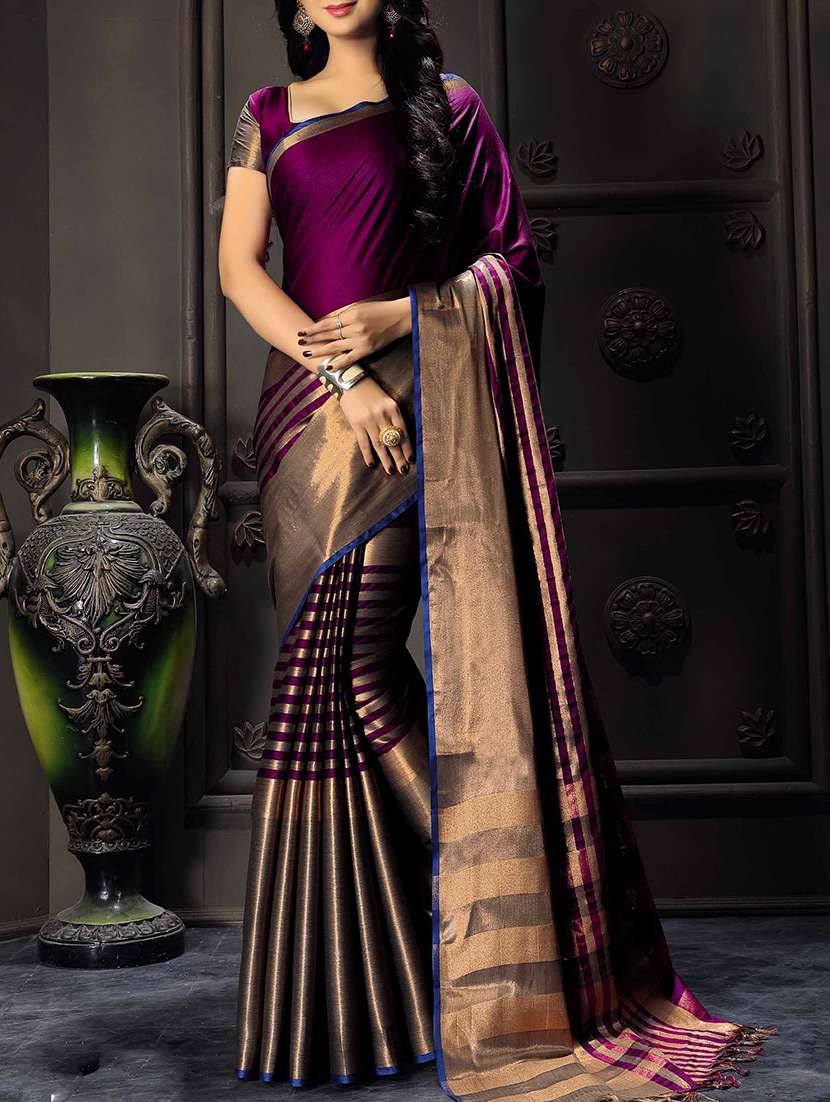 purple cotton silk maheshwari saree with blouse