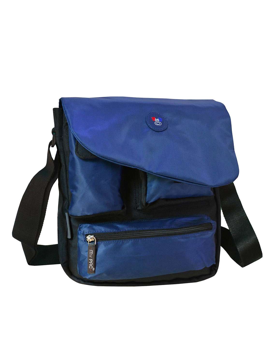 blue polyester messengerbag