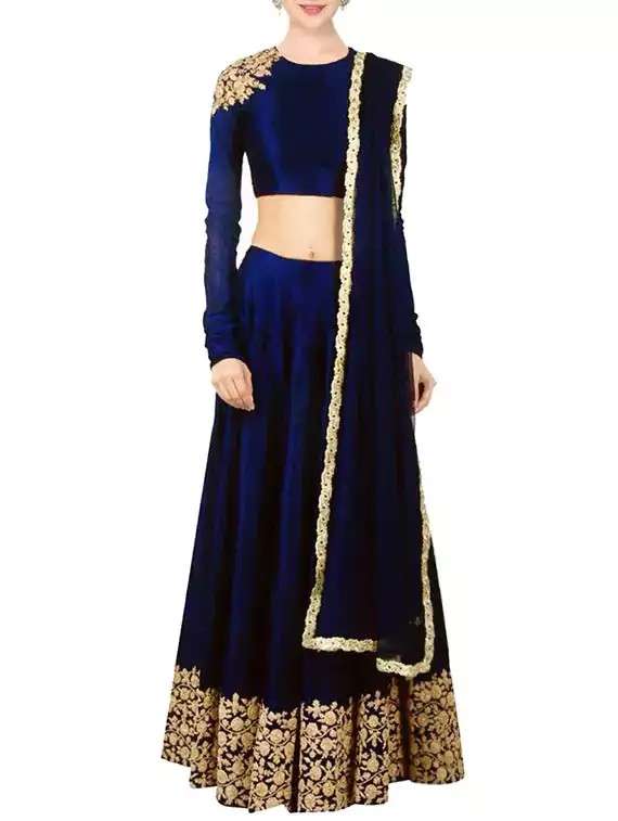 embroidered flared lehenga