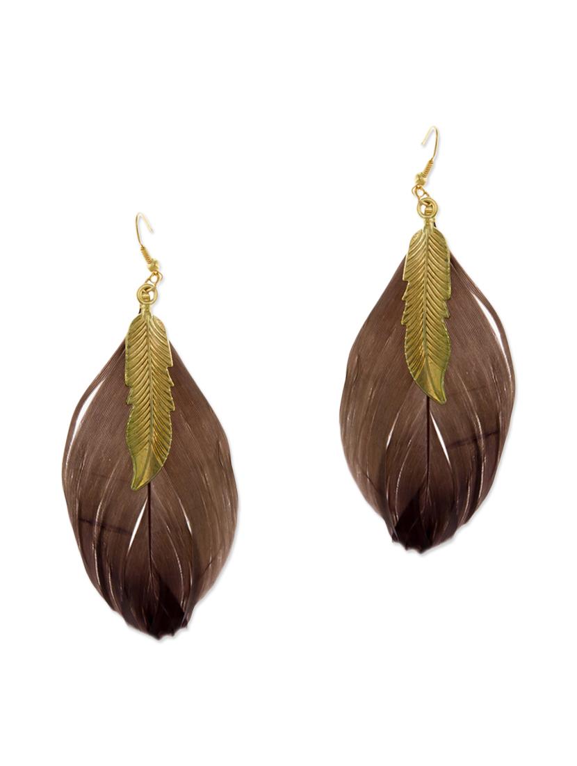 brown metal drop earrings - 13335015 - Zoom Image - 0