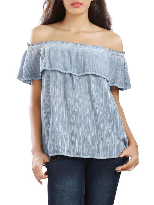 women's ruffle off shoulder top - 13337038 -  Standard Image - 0