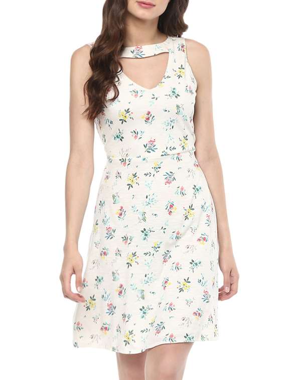 white jersey a-line dress