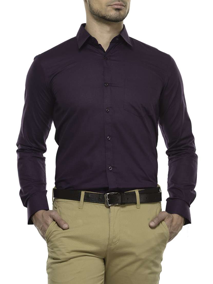 purple cotton formal shirt