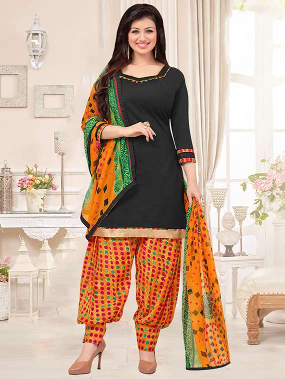black patiyala dress material