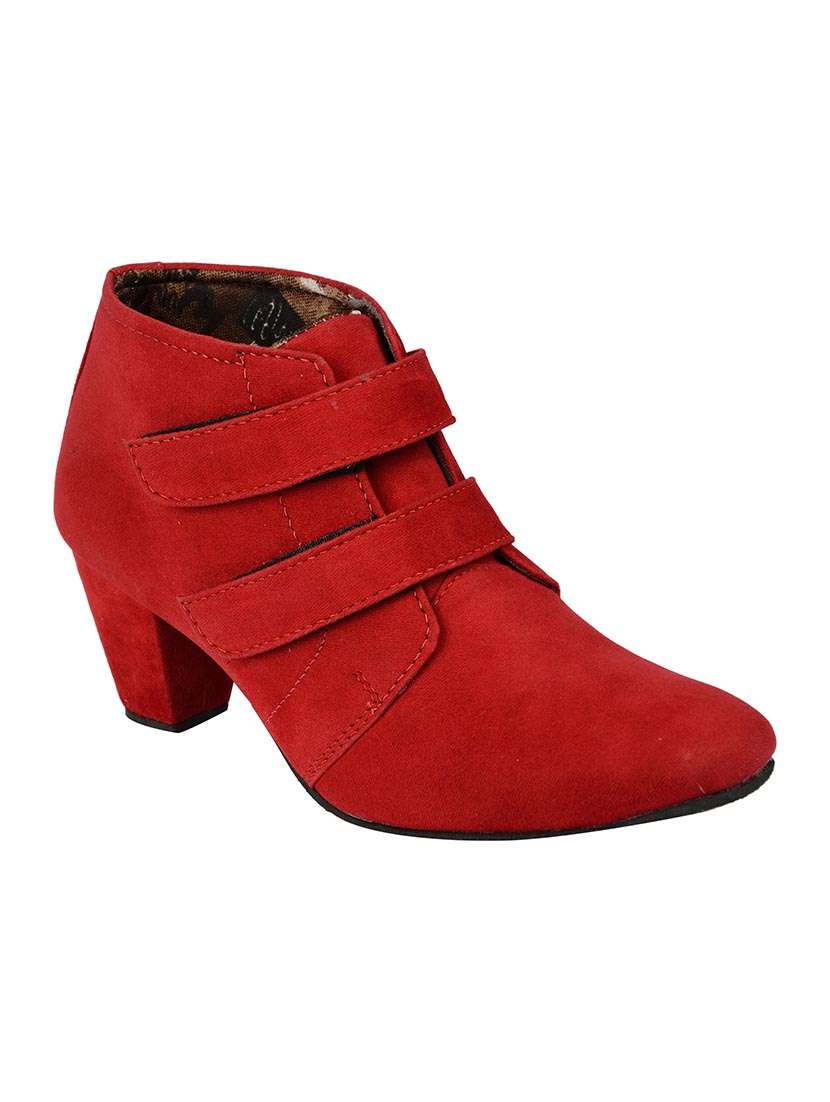 red ankle  boot