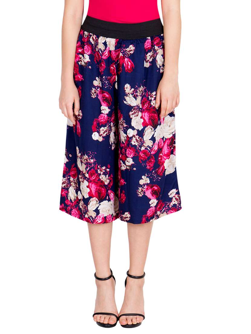 multi colored crepe culottes