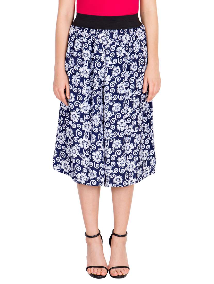 multi colored crepe culottes capris